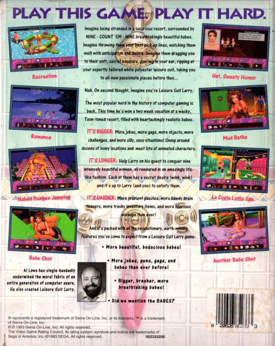 Leisure Suit Larry 6 - Shape Up Or Slip Out — box-2D-back (US)