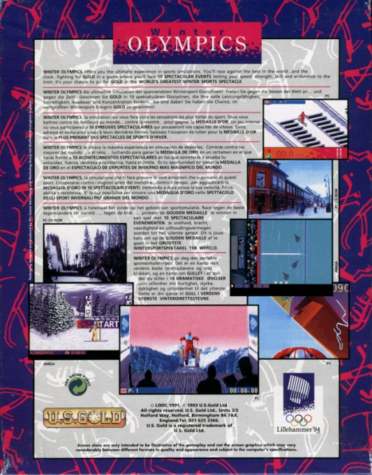 Winter Olympics - Lillehammer '94 — box-2D-back (EU)