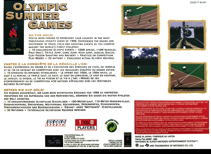 Olympic Summer Games — box-2D-back (EU)
