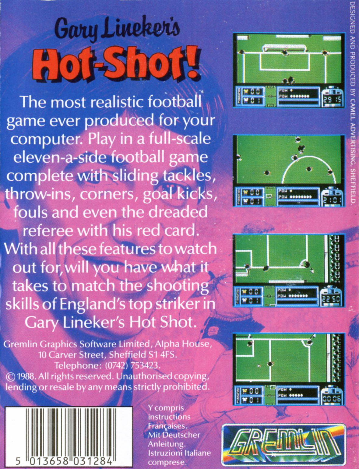 Gary Lineker's Hot-Shot! — box-2D-back (EU)