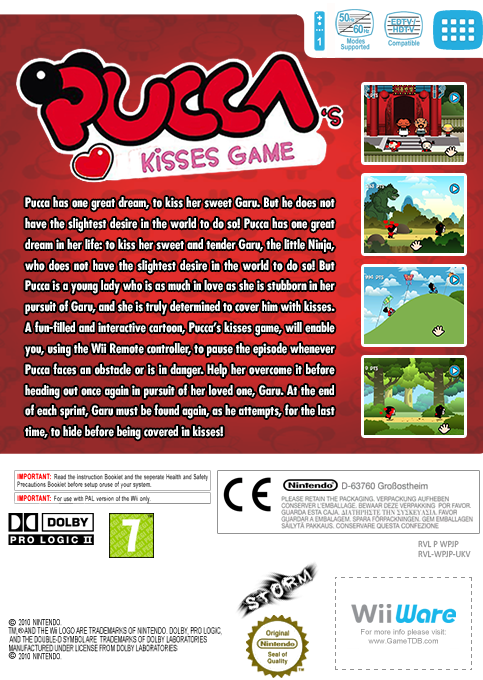Pucca's Kisses Game — box-2D-back (EU)