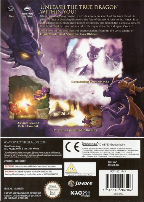 Legend of Spyro, The - A New Beginning — box-2D-back (EU)