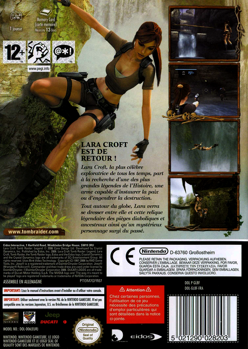 Lara Croft Tomb Raider - Legend — box-2D-back (FR)
