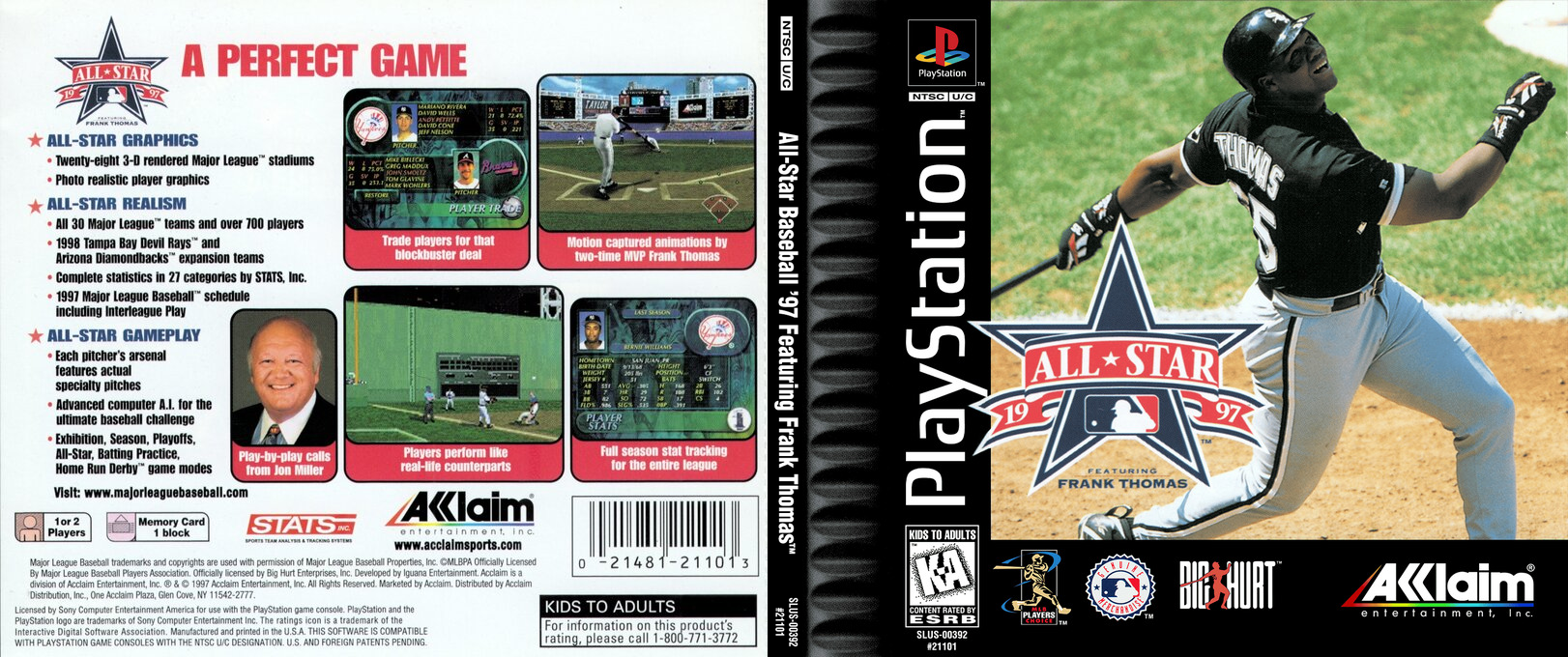 All-Star Baseball 97 featuring Frank Thomas — box-texture (US)