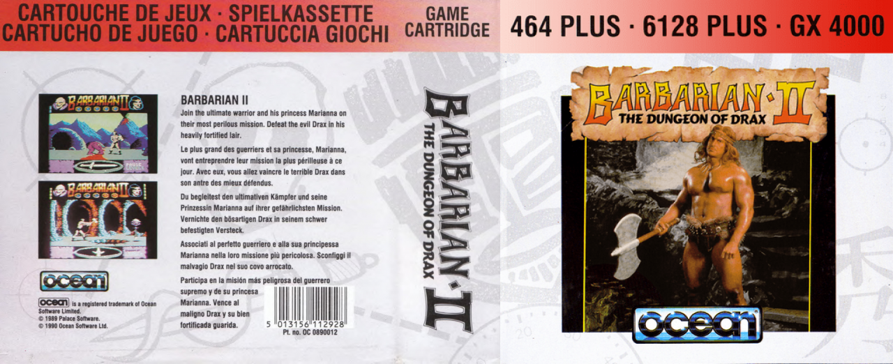 Barbarian 2 - The Dungeon Of Drax — box-texture (EU)