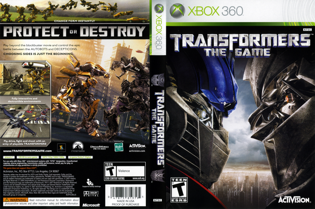 Transformers - The Game — box-texture (US)