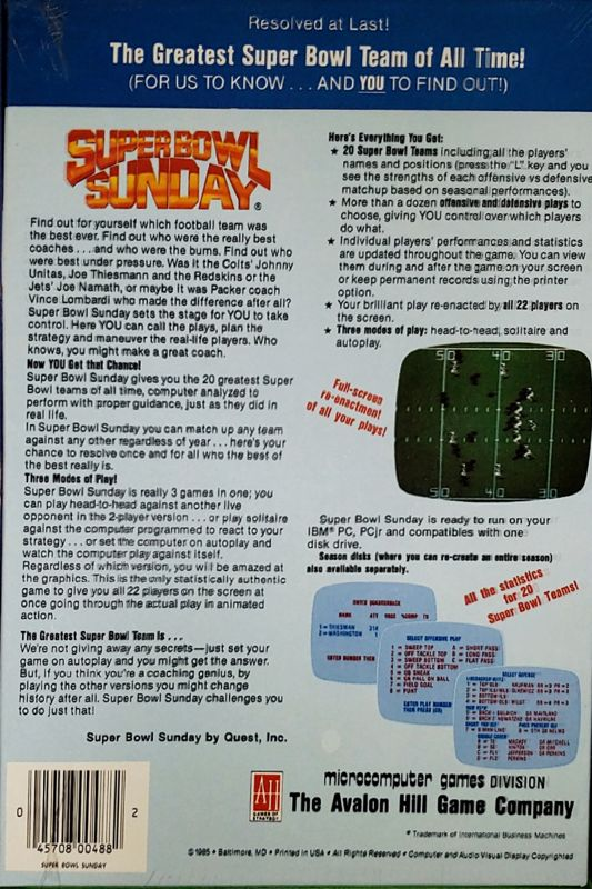 Super Bowl Sunday — box-2D-back (US)