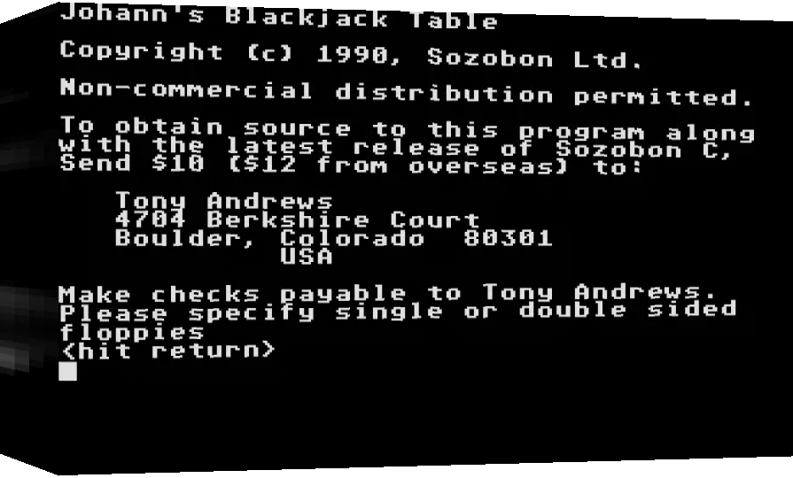 Johann's Blackjack Table — box-3D (WOR)
