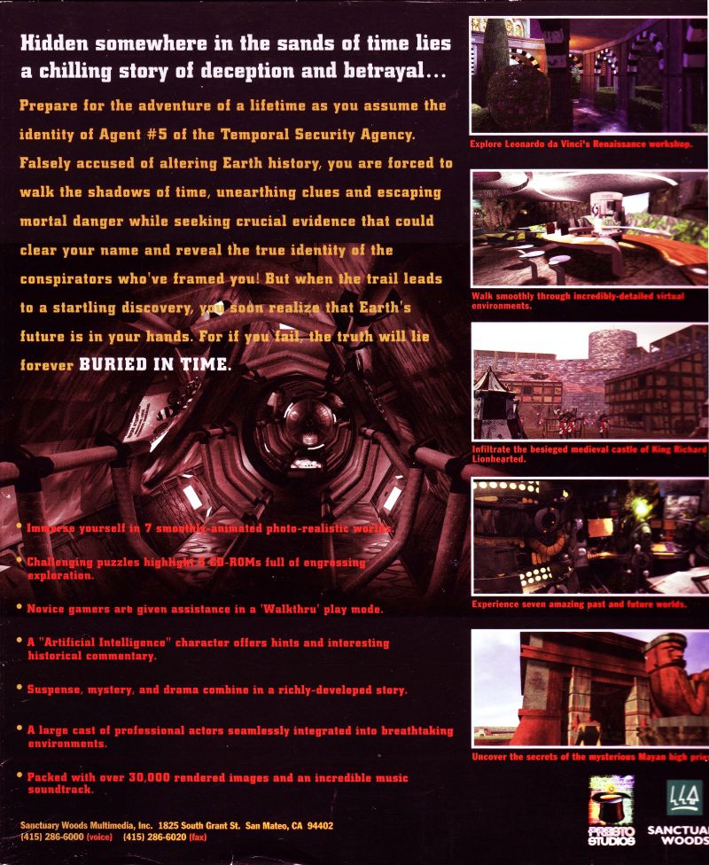 The Journeyman Project 2: Buried in Time — box-2D-back (US)