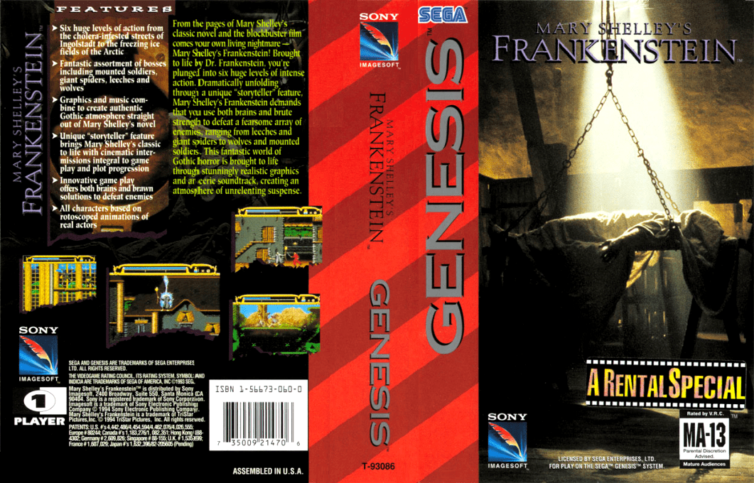 Mary Shelley's Frankenstein — box-texture (US)