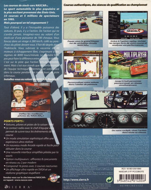 NASCAR Racing 2 — box-2D-back (FR)