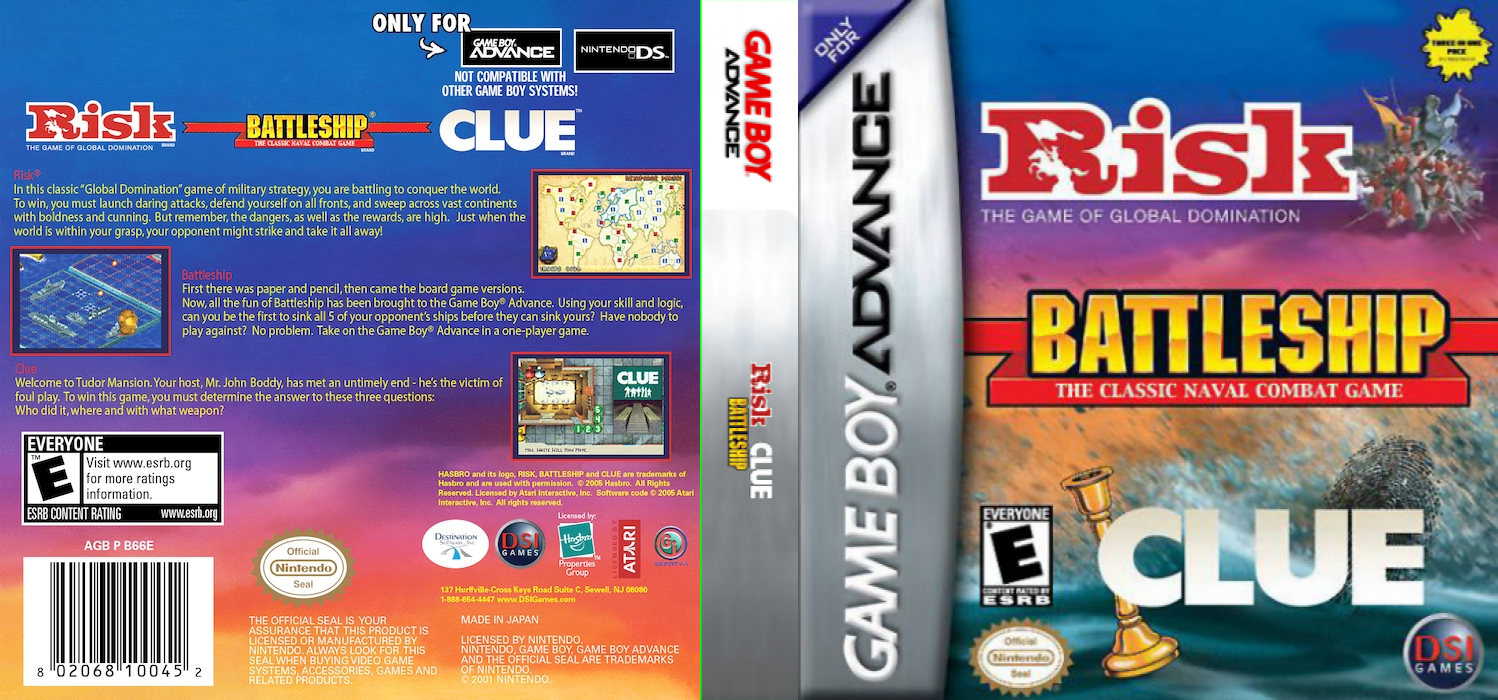Three-in-one Pack - Risk + Battleship + Clue — box-texture (US)