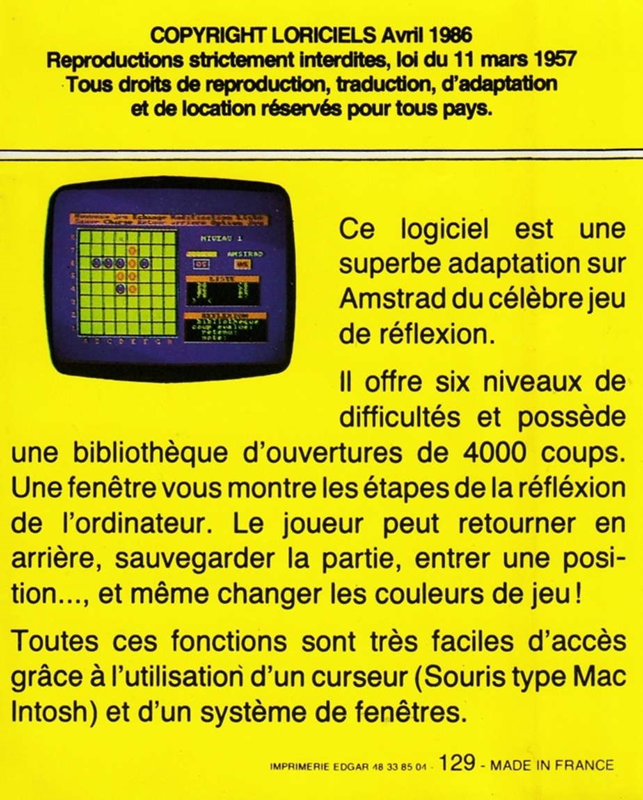 Reversi Champion — box-2D-back (FR)