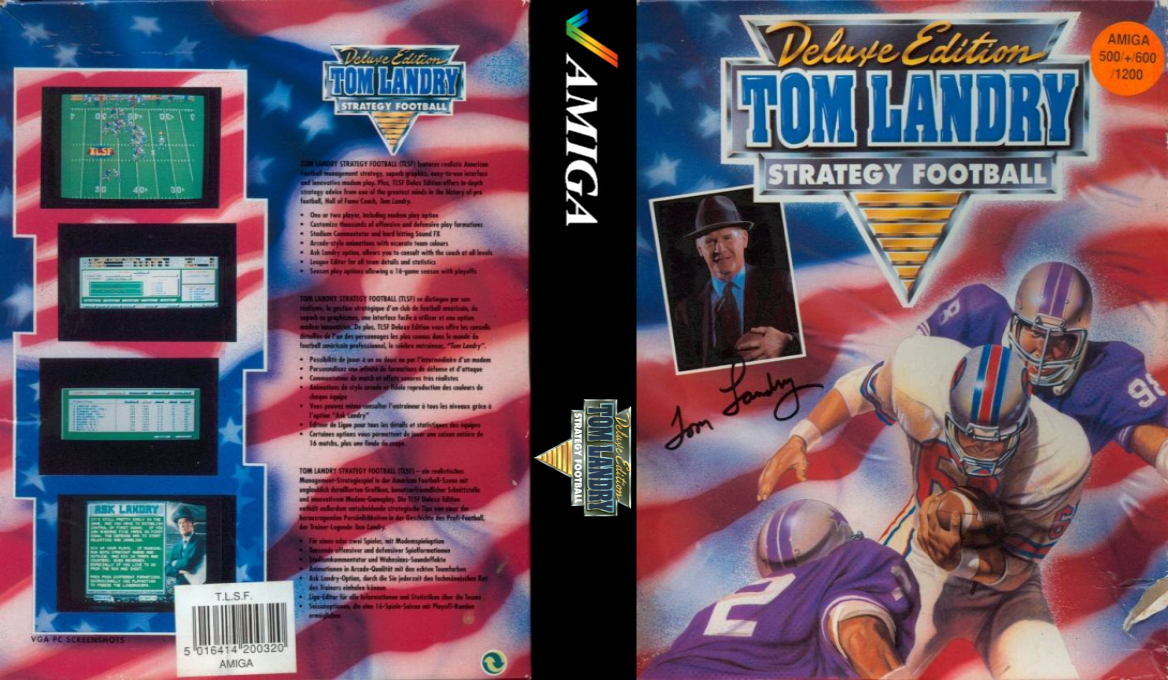 Tom Landry Strategy Football - Deluxe Edition — box-texture (WOR)