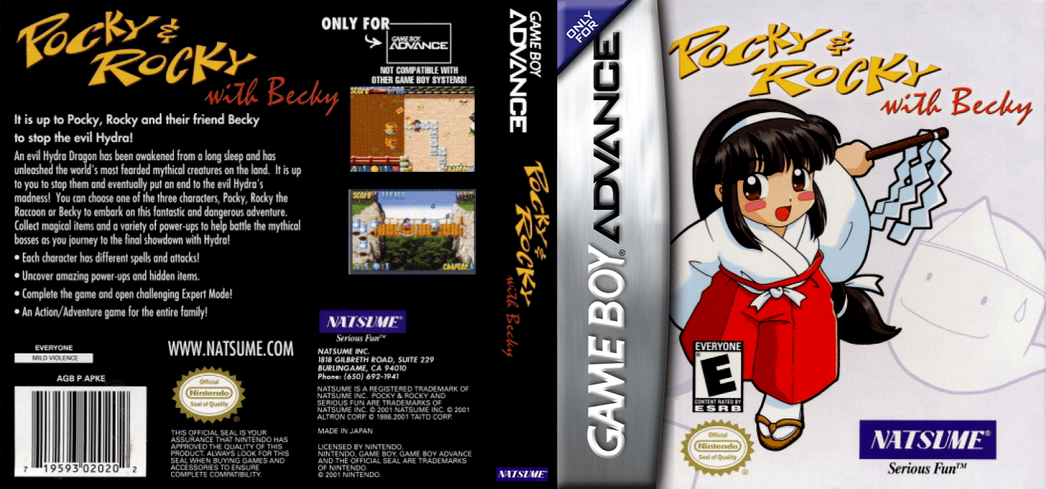 Pocky and Rocky with Becky / Kikikai-kai Advance — box-texture (US)