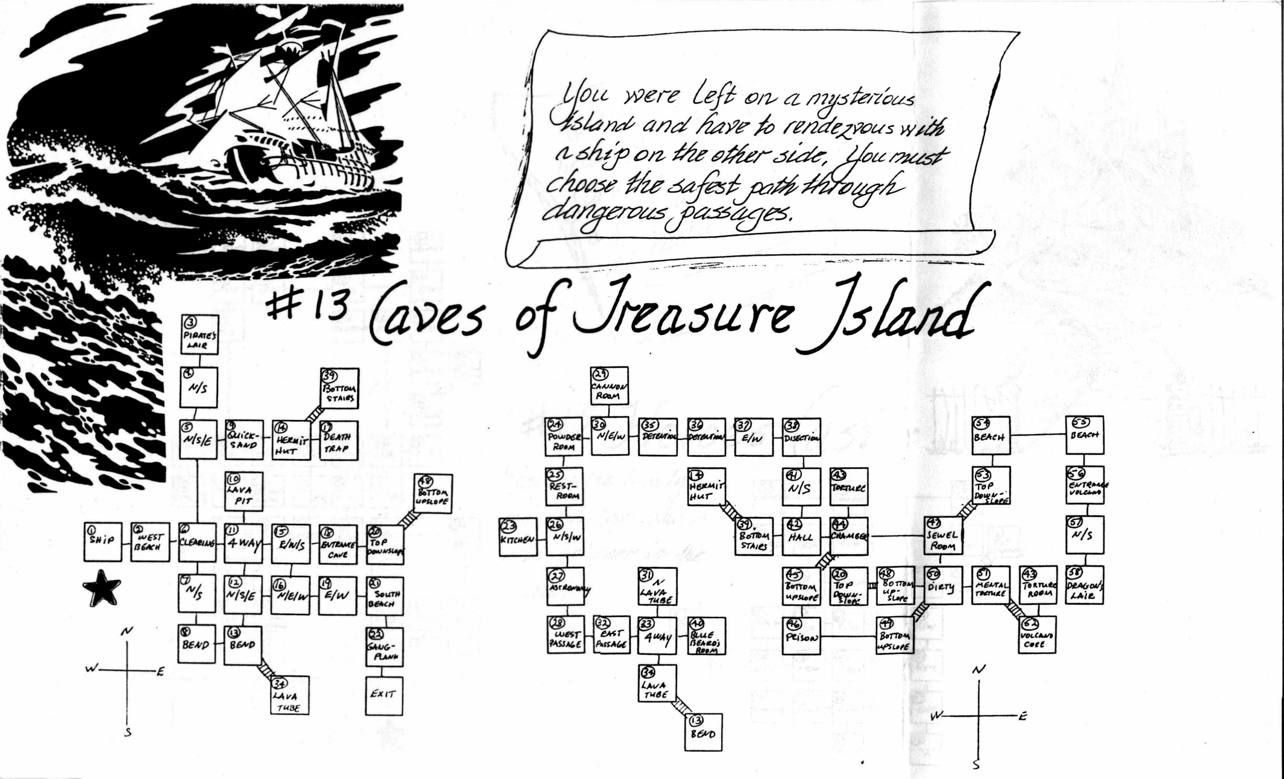 Eamon 013 - Caves of Treasure Island — maps