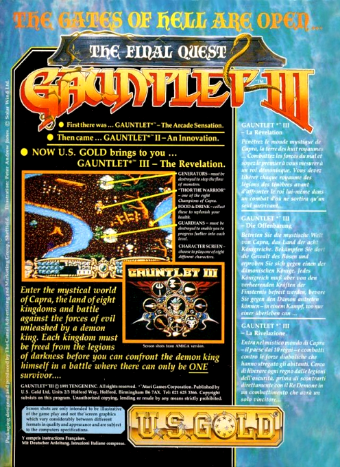 Gauntlet III - The Final Quest — box-2D-back (EU)