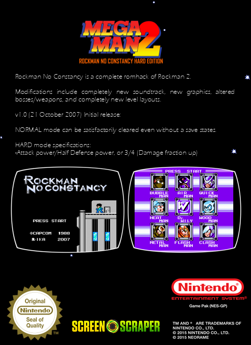 MegaMan II : Rockman No Constancy — box-2D-back (SS)