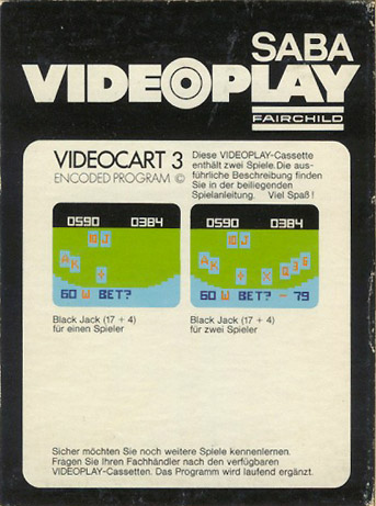 Videocart-3 - Video Blackjack — box-2D-back (DE)