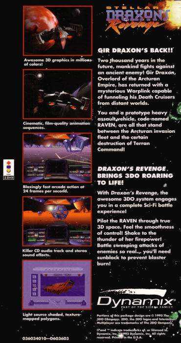Stellar 7 - Draxon's Revenge — box-2D-back (US)