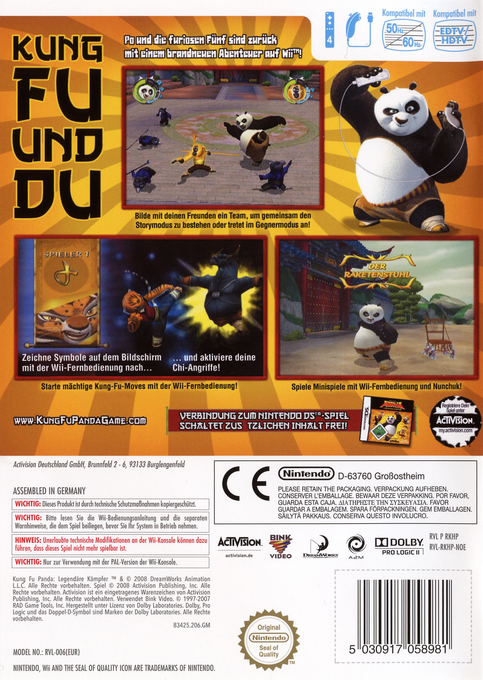 DreamWorks Kung Fu Panda 2 — box-2D-back (DE)