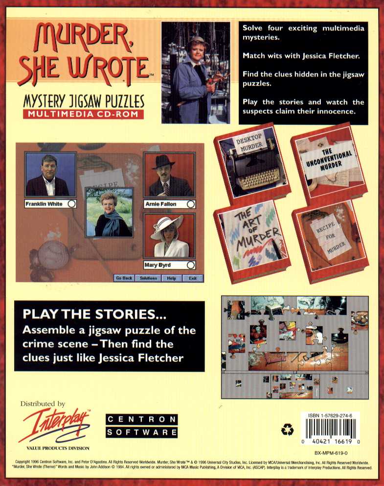 Murder, She Wrote: Mystery Jigsaw Puzzles — box-2D-back (WOR)