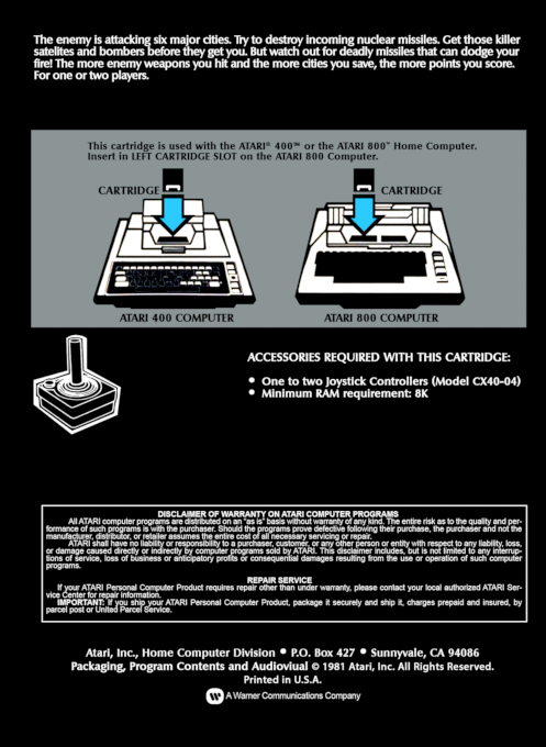 Missile Command — box-2D-back (WOR)