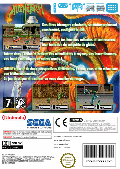 Alien Storm — box-2D-back (FR)