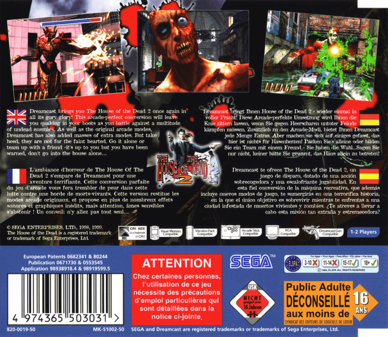 House of the Dead 2 The — box-2D-back (EU)