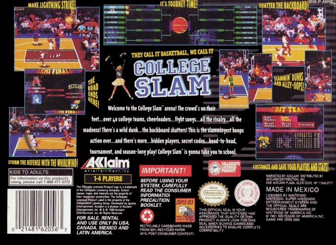 College Slam — box-2D-back (US)