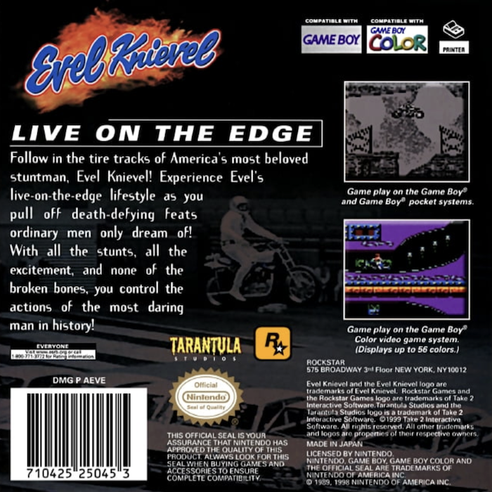 Evel Knievel — box-2D-back (US)