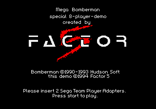 Mega Bomberman special 8-player-demo — sstitle (WOR)