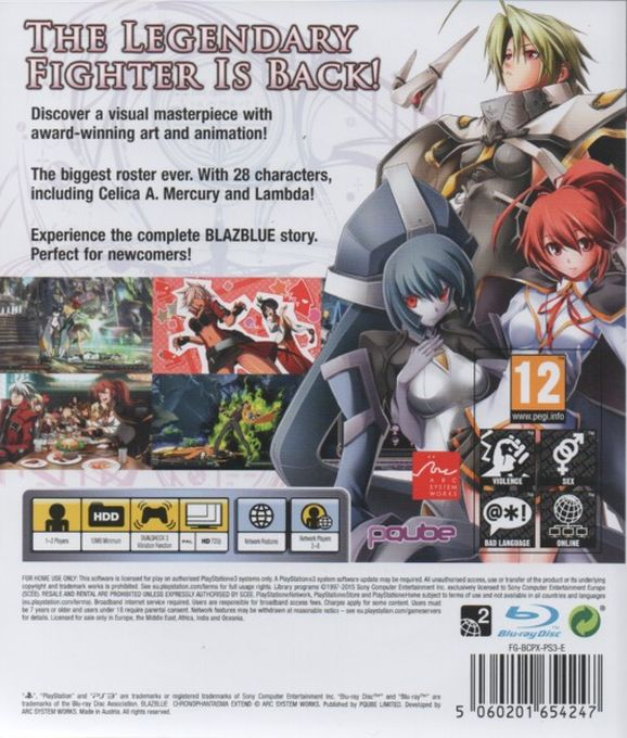 BlazBlue - Chrono Phantasma Extend — box-2D-back (EU)