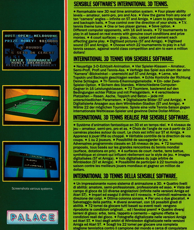 International 3D Tennis — box-2D-back (EU)