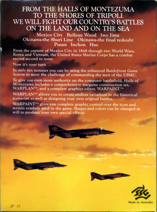Halls of Montezuma - A Battle History of the U.S. Marine Corps — box-2D-back (EU)
