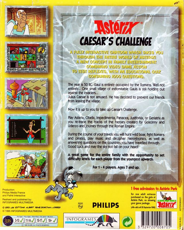Asterix - Caesar's Challenge — box-2D-back (EU)
