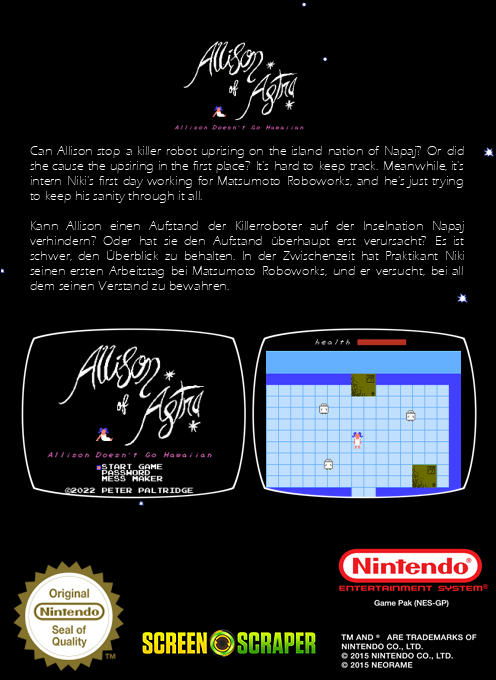 Allison Of Astra - Allison Doesn't Go Hawaiian — box-2D-back (SS)