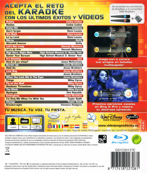 Disney Sing It - Pop Hits — box-2D-back (SP)
