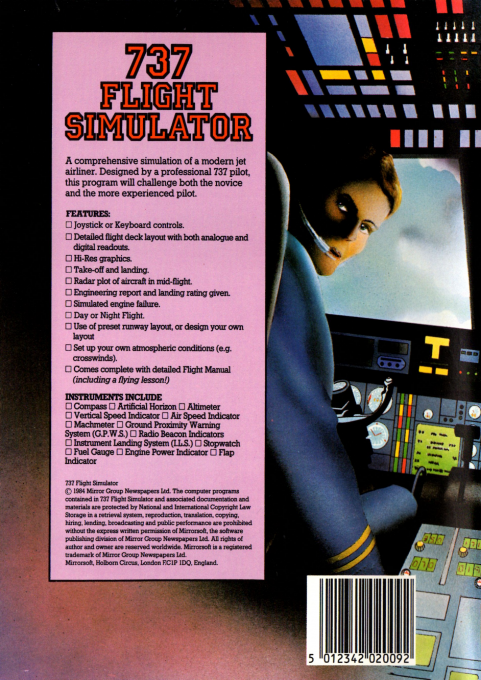 737 Flight Simulator — box-2D-back (EU)
