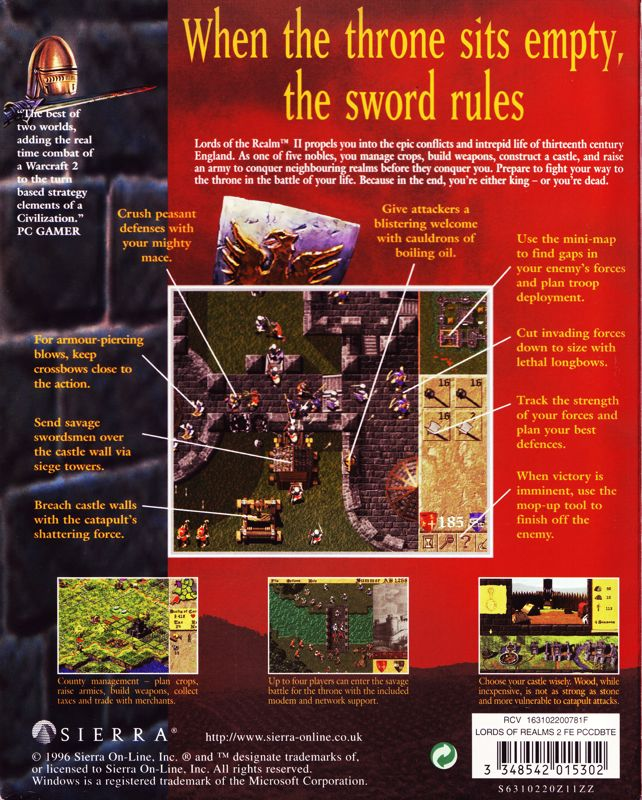 Lords of the Realm II — box-2D-back (EU)