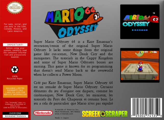 Super Mario Odyssey 64 — box-2D-back (SS)