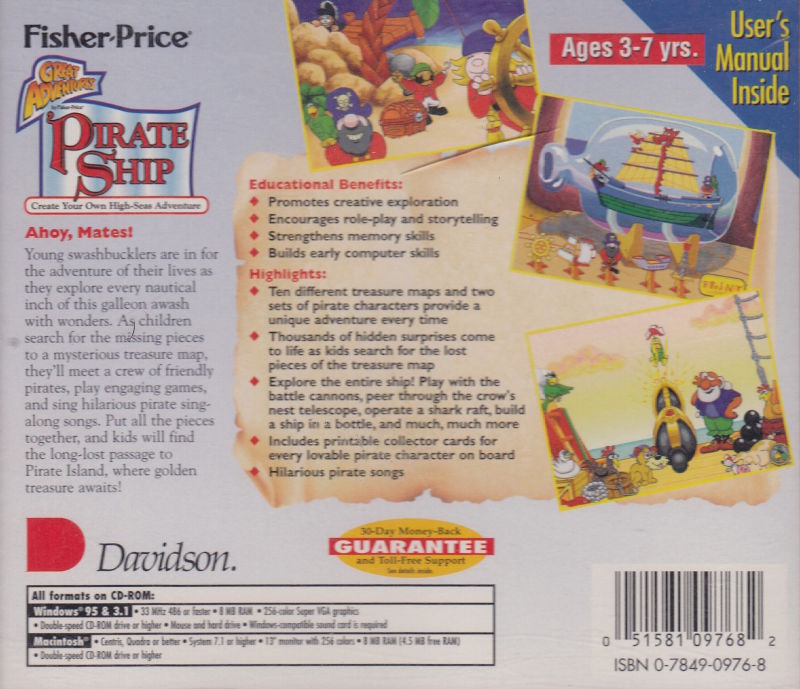 Fisher-Price Great Adventures: Pirate Ship — box-2D-back (US)