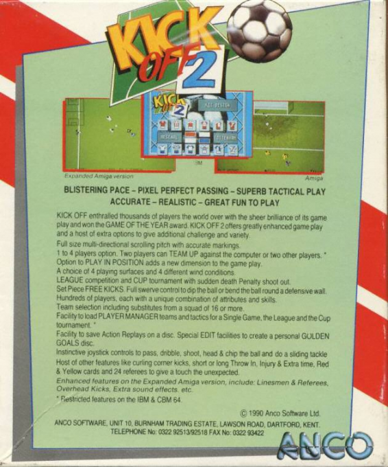 Kick Off 2 + World Cup '90 — box-2D-back (EU)