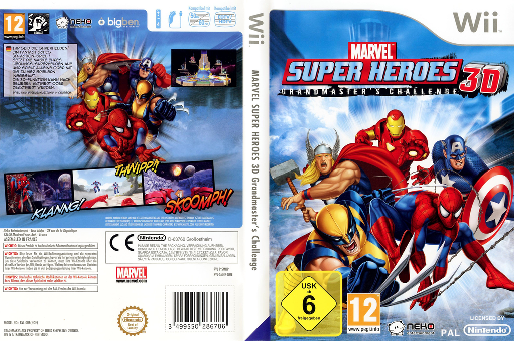 Marvel Super Heroes 3D - Grandmaster's Challenge — box-texture (DE)