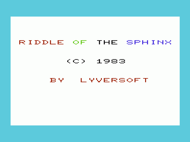Riddle of the Sphinx — sstitle (WOR)