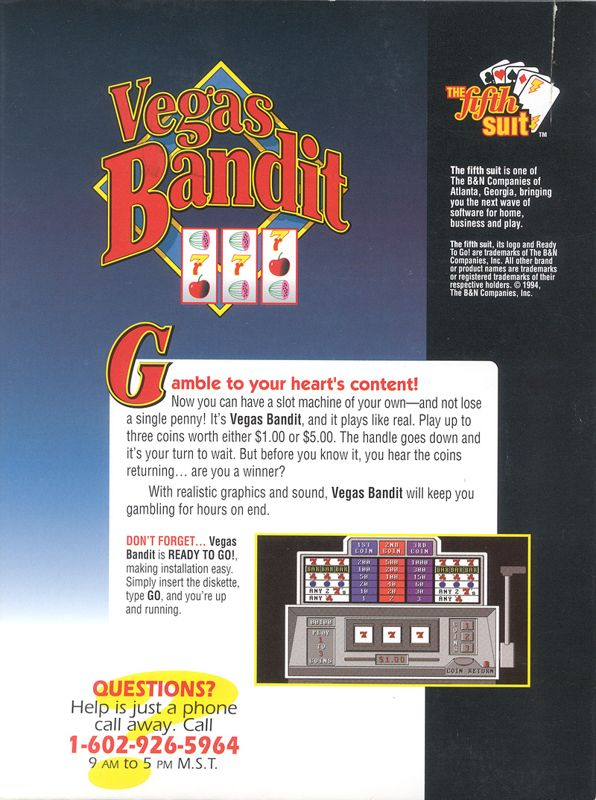 Vegas Bandit — box-2D-back (US)