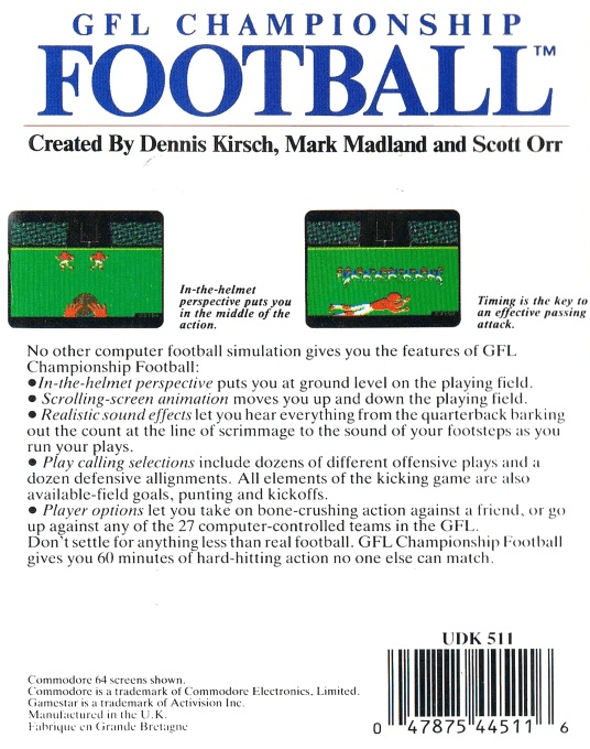 Gfl Championship Football — box-2D-back (EU)