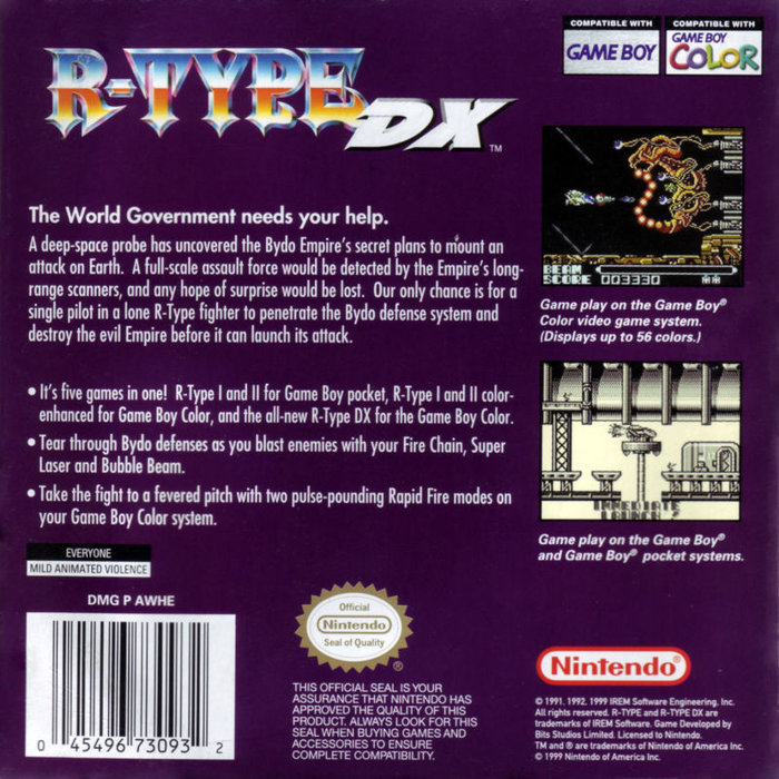 R-Type DX — box-2D-back (US)