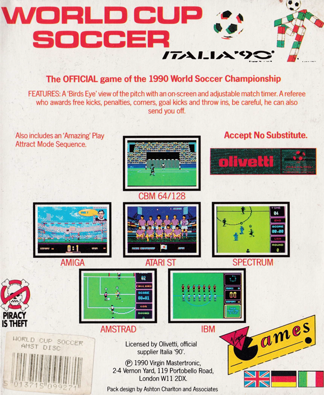 World Cup Soccer - Italia '90 — box-2D-back (EU)