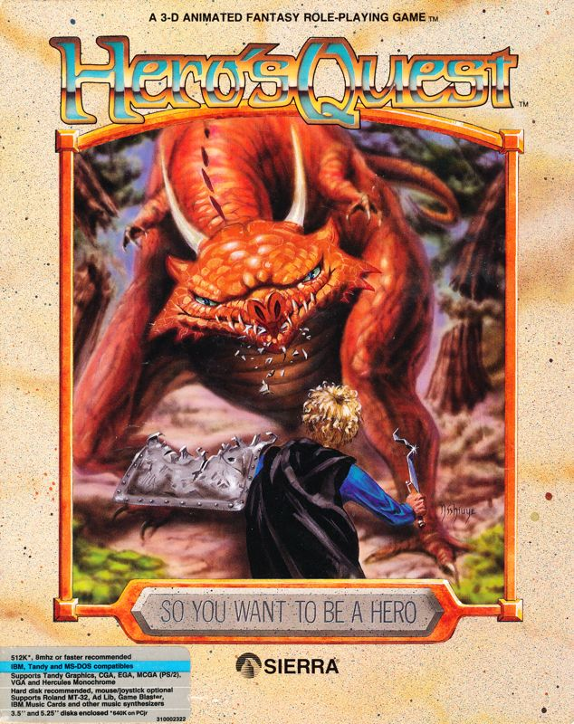 Hero's Quest - So You Want To Be A Hero box art
